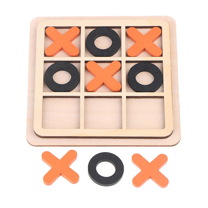 Wood Board Game Toy Leisure Parent-Child Interaction Game Noughts And Crosses Game Wooden Board Puzzle Game Educational Toys