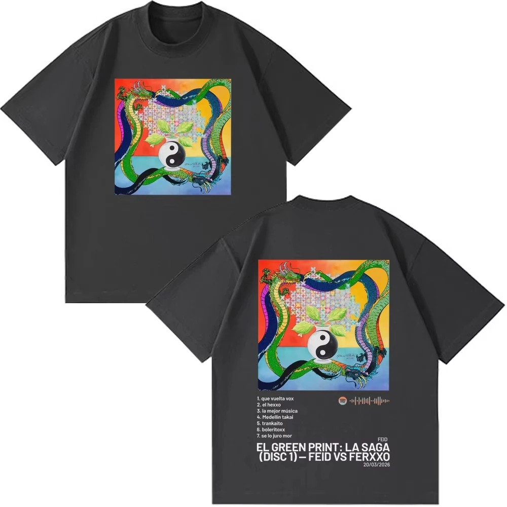 Rapper Feid Ferxxo Tour 2026 Album Print Tshirt Men Women Fashion T-shirts Summer Cotton Casual Loose High Quality T-shirts Tops