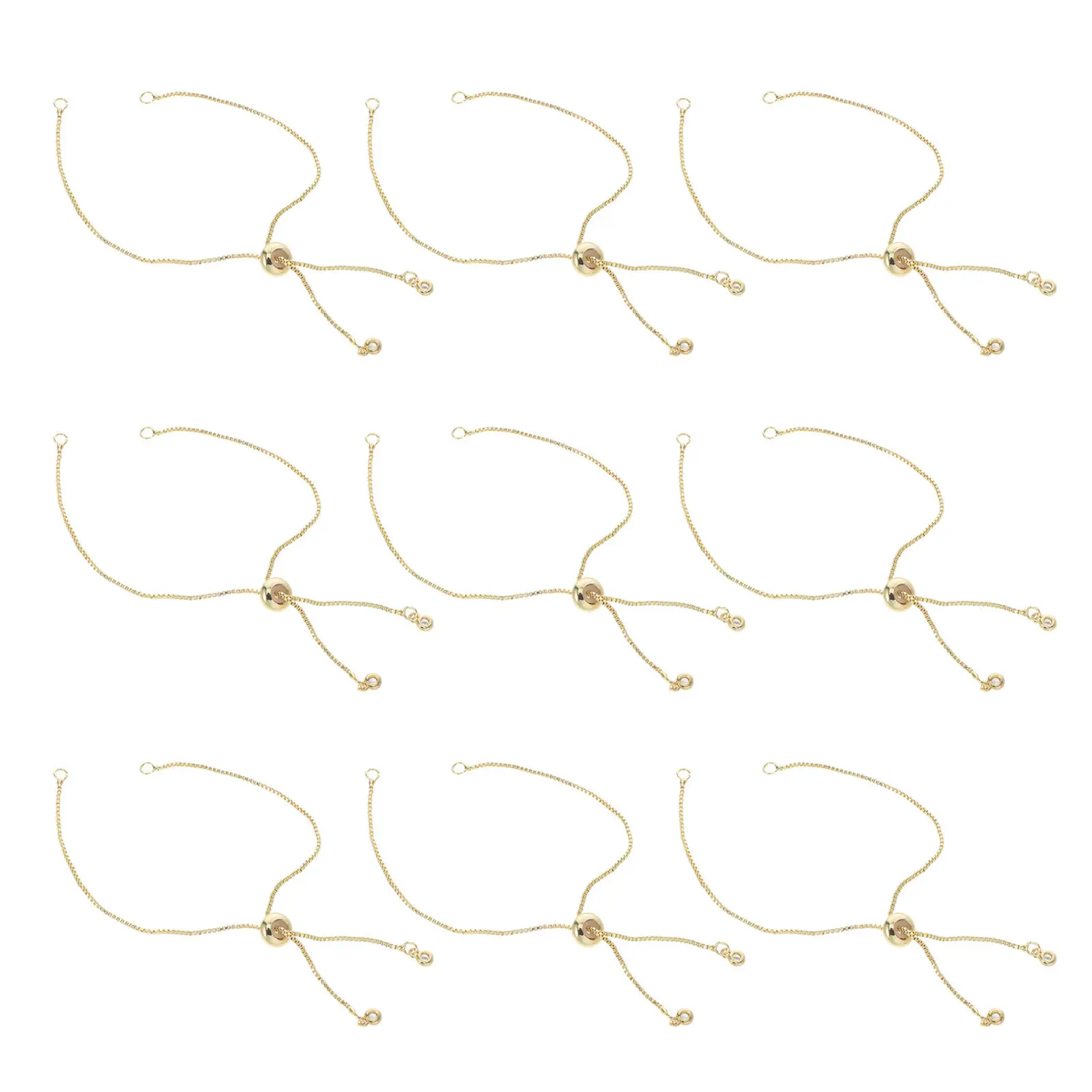 12Pcs Copper Adjustable Slider Extender Bracelet Women Delicate Chain Bracelet Layered Stackable Wrist Jewelry Fashion Jewelry
