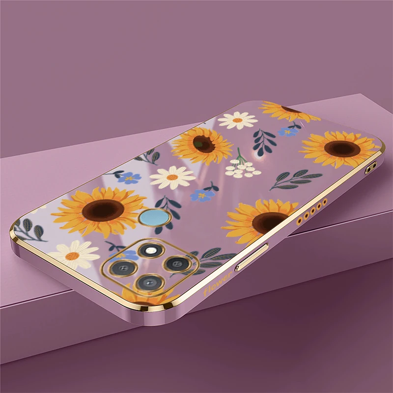 Модный чехол для телефона с рисунком подсолнечника для Infinix Smart 10 8 7 5 Pro 6 HD, роскошный противоударный чехол из мягкого силиконового ТПУ