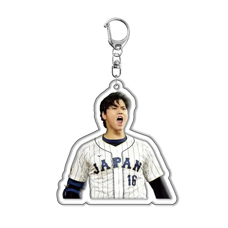 Anime Shohei Otani giocatore di Baseball portachiavi acrilico figure di cartoni animati ciondolo portachiavi per auto accessori per gioielli