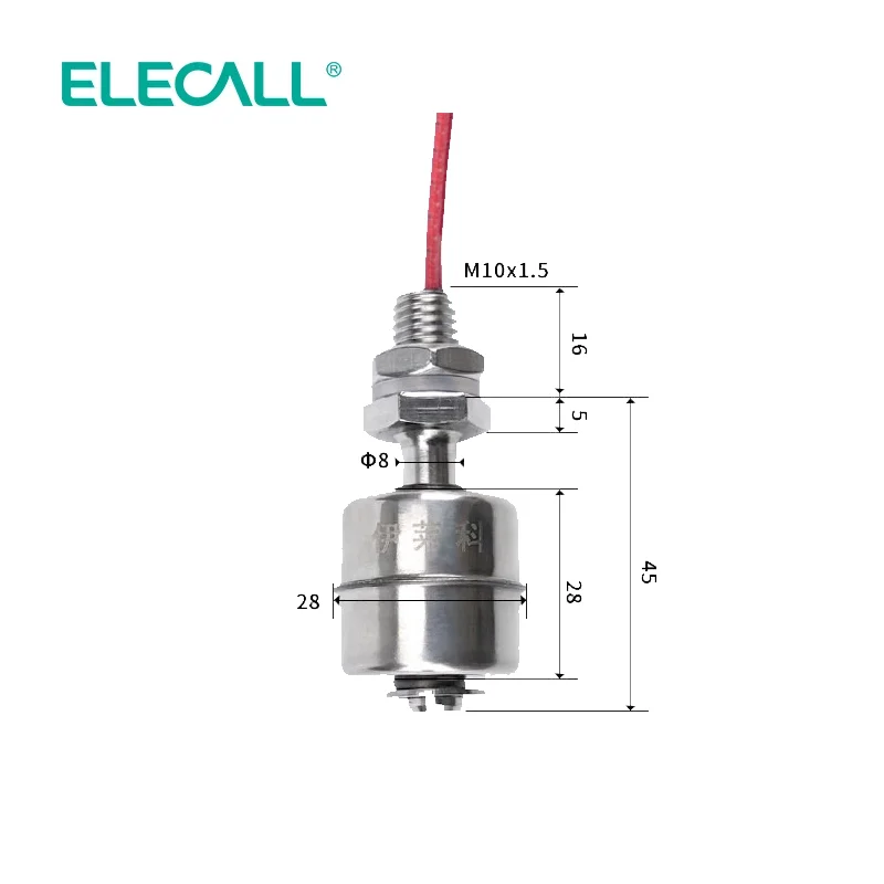 ELECALLAC/DC  0-110V/0-220V Float Switch ES Series Water Tower Pump Tank NO/NC Automatic Controller Flow Sensor Stainless Steel