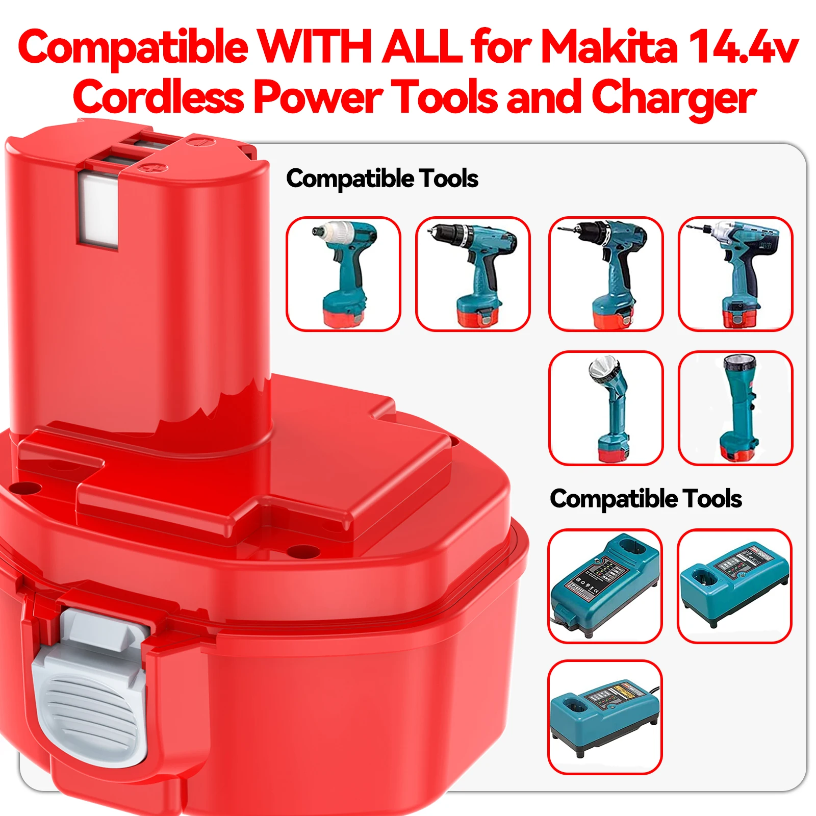 14.4 فولت 5000 مللي أمبير لبطارية ماكيتا PA14 PA14 1422 1433 1420 192600 -1 6281D 6280D 6337D بطارية قابلة للشحن لأداة الطاقة ﻿