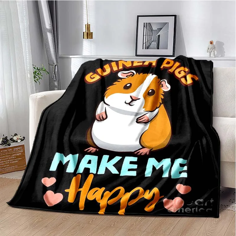 

Guinea Pig Cute Animal Blanket Kawaii Cartoon Flannel Warm Throw Blanket Kid's Bedroom Bed Travel Picnic Blanket Birthday Gift