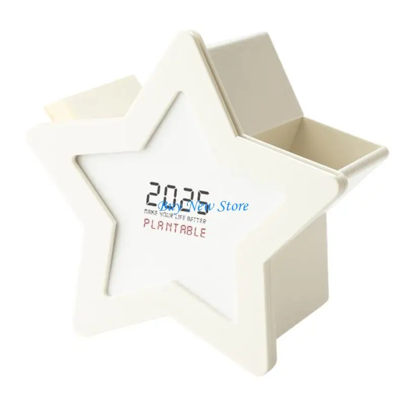 

20CE Pen Holder with 2025 Calendar 5x3x5Inch Multifunction Office Desk Pen Organizers