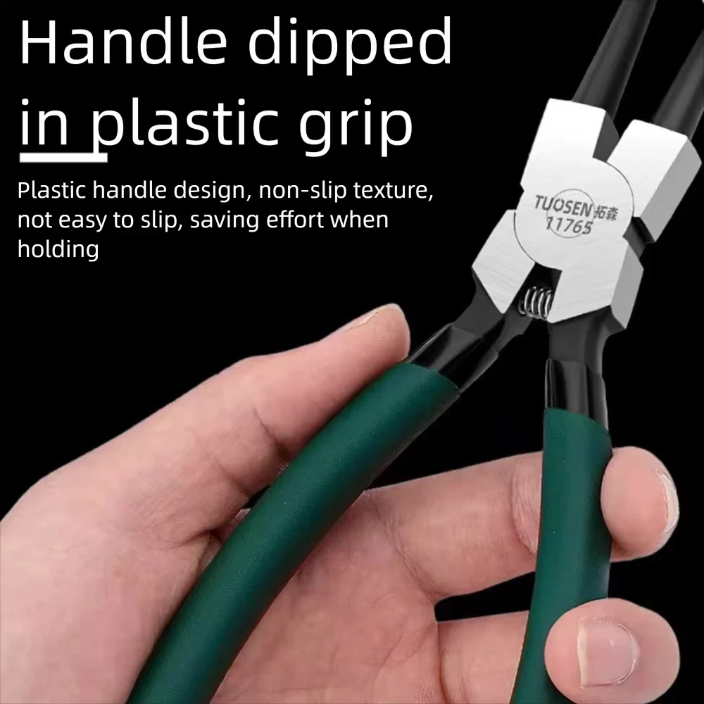 7 Industrial Circlip Pliers Set, Snap Ring Expanding Opening Pliers, Heavy Duty Retaining Clip Tools for Mechanical Repair