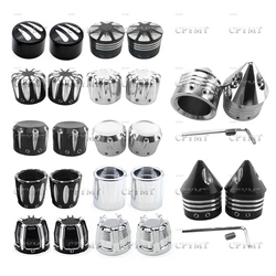 Motorcycle Front Axle Nut Cover Cap Aluminum fit for Harley Touring models Softail FXCWC FXSTD Dyna XL XG VRSC