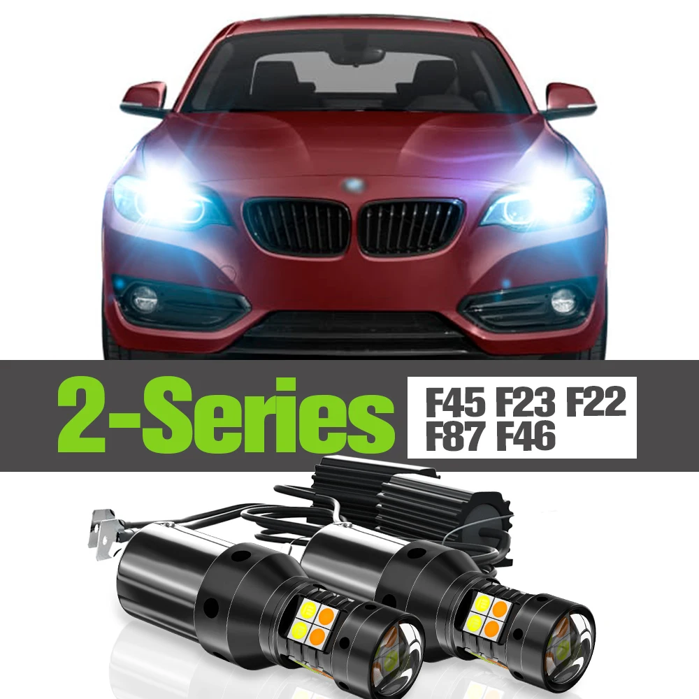 

2x LED Dual Mode Turn Signal+Daytime Running Light DRL Accessories Lamp For BMW 2-Series F45 F23 F22 F87 F46 2013 2014 2015 2016