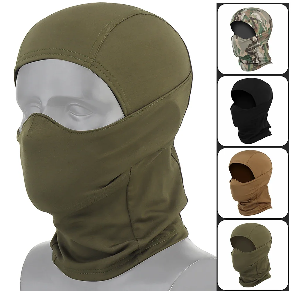 Tactical Headgear Paintball Stretch Fabric Mask Headwear Full Face Mask with Silicone Mask,Hunting CS Windproof Headgear