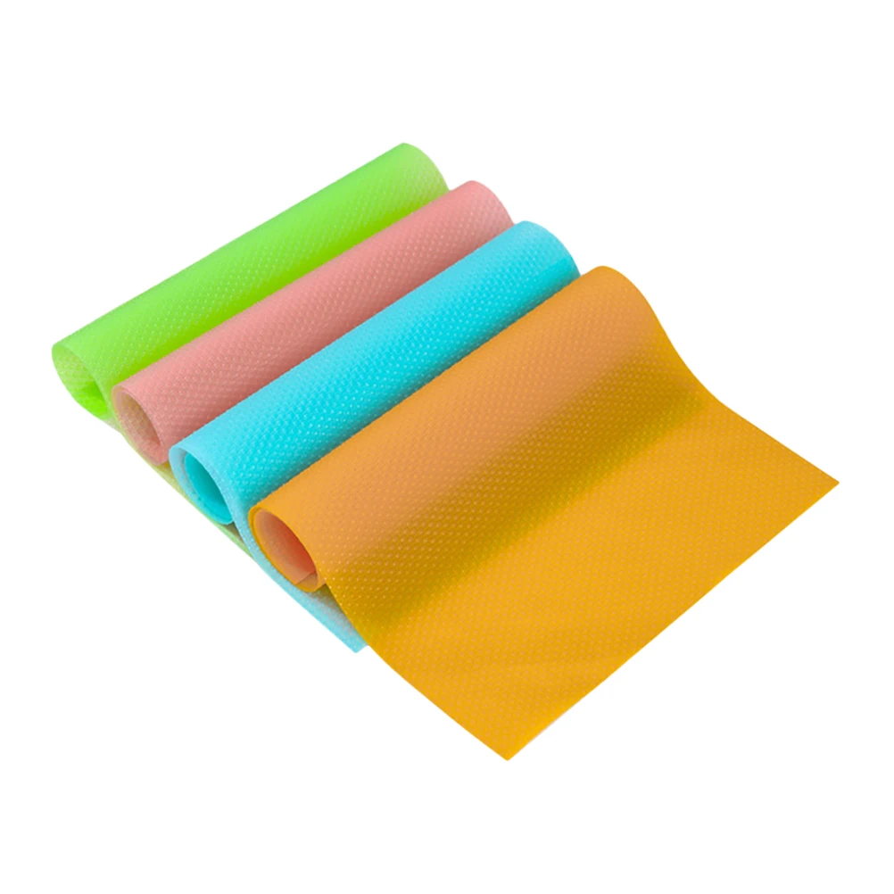 

4 Pcs EVA Insulated Placemats Fridge Mats Anti Skid Refrigerator Liners Shelf Drawer Kitchen Washable Orange Blue Green Pink
