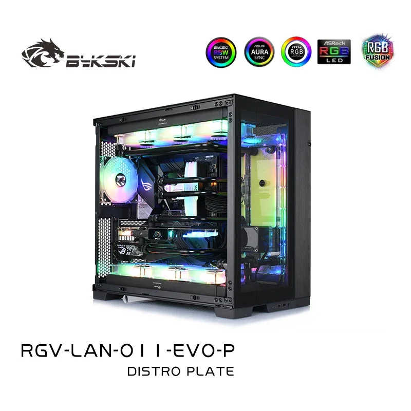 

BYKSKI Acrylic Distro Plate For LIAN LI O11 EVO Case,RGB Reservoir Water Cooling Loop Build Tank,with DDC Pump RGV-LAN-O11-EVO-P