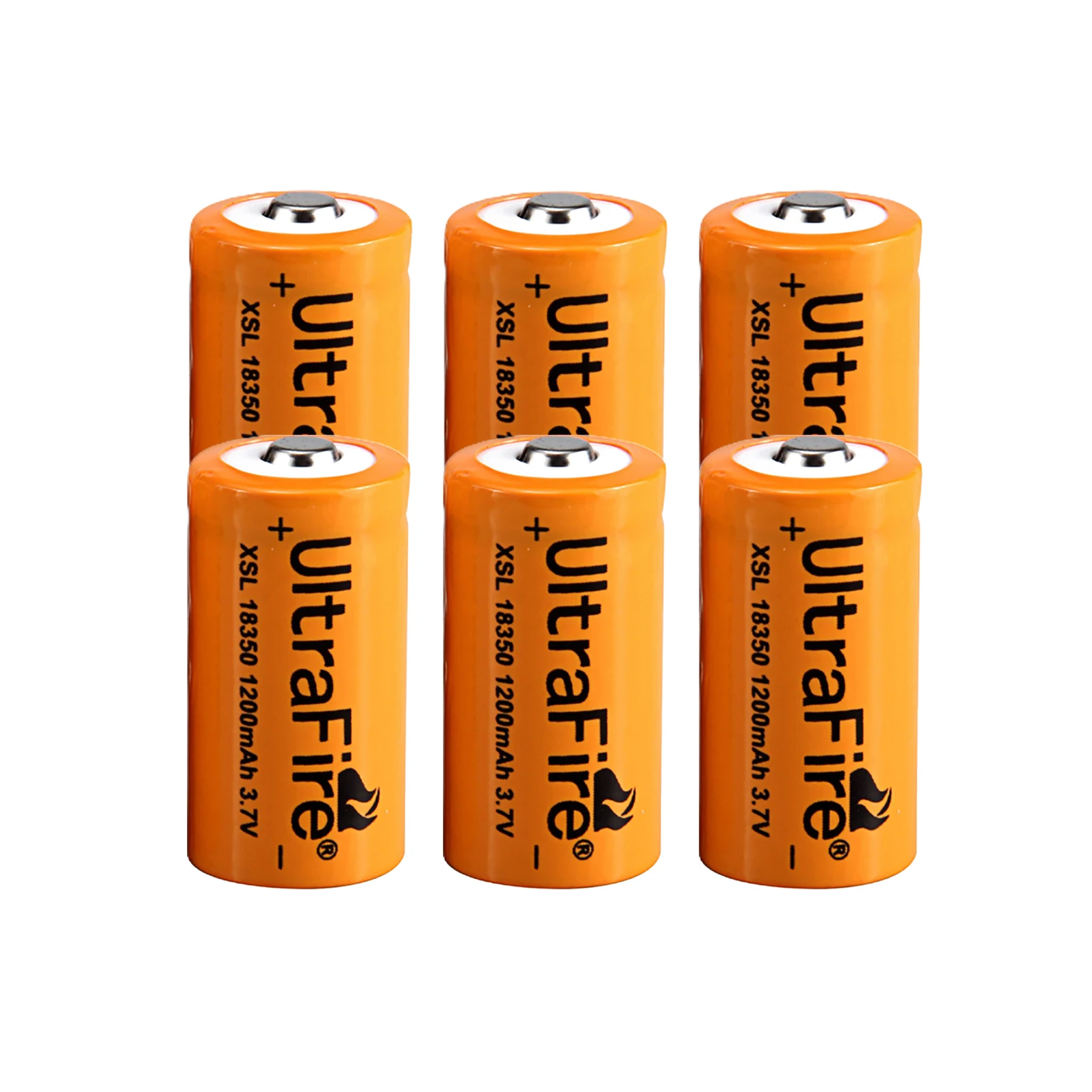 

UltraFire 6PCS 18350 1200mAh High Capacity Rechargeable Li-ion Battery Multi-Purpose for Portable Flashlights Camping Equipment