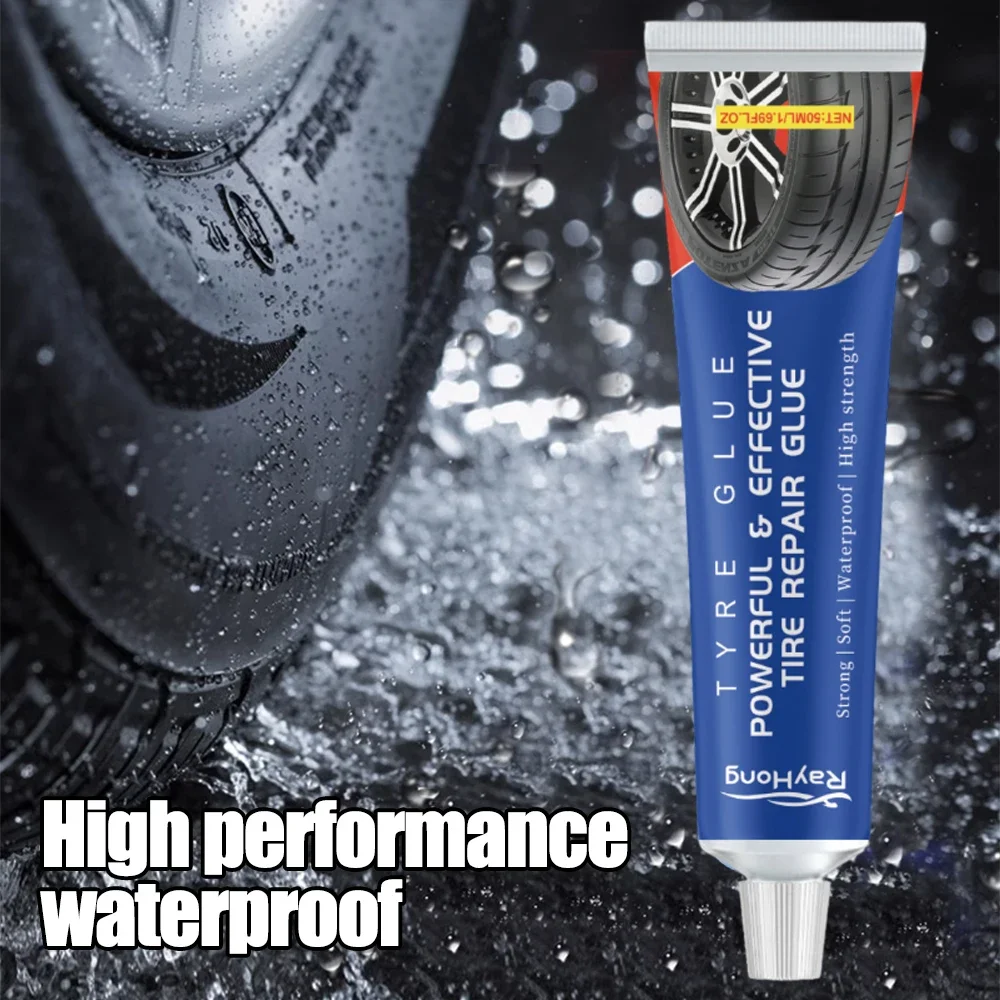 Car Tire Repair Adhesive Rubber Tire Side Wall Cracks Scratches Repair Adhesive Tyre Puncture Repair Tools Black Instant Glue