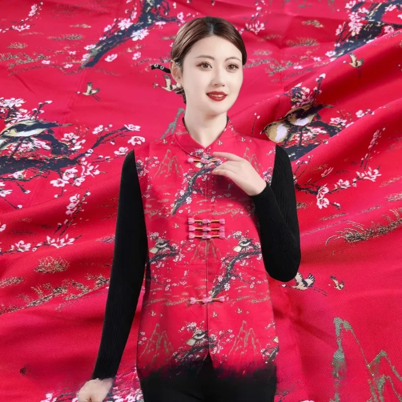 

Chinese Style Jacquard Qipao Fabric Vest Brocade Fashion Clothing Designer Fabrics for Diy Sewijng Cloth By The Meter