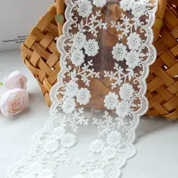 Mesh Lace Trim Embroidery for DIY Garment, Needlework Sewing Accessories, Fabric Clothing Decoration 418, 14Yards, 13cm Width