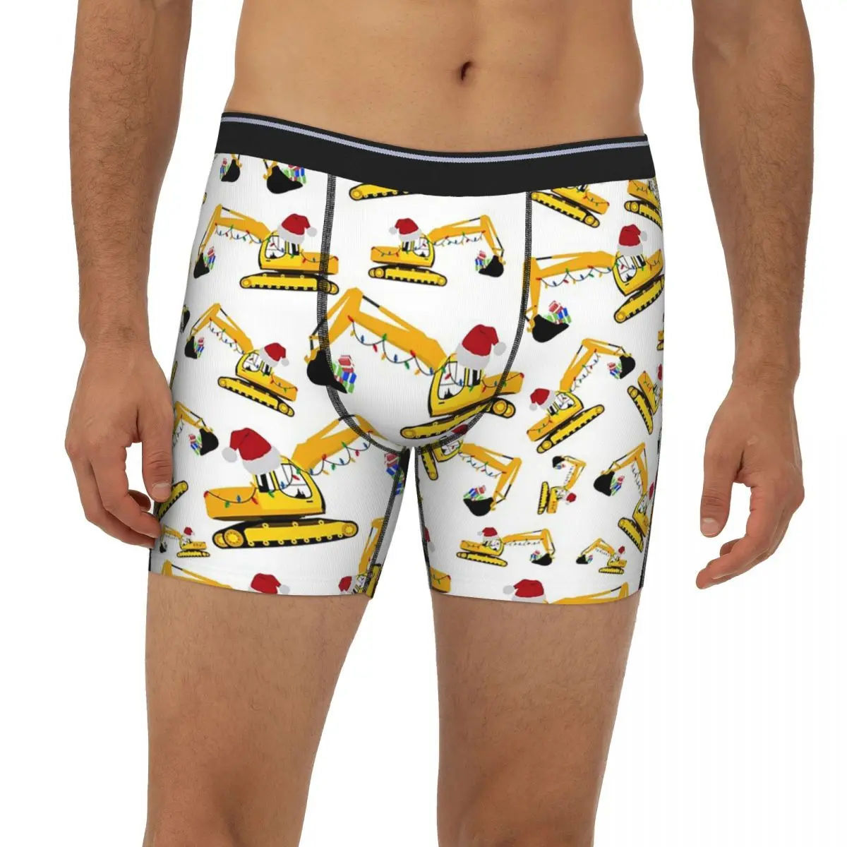 

Рождественский экскаватор, строительный грузовик, длинные трусы-боксеры, короткие мужские трусы, нижнее белье для мужчин, подарки бойфренду