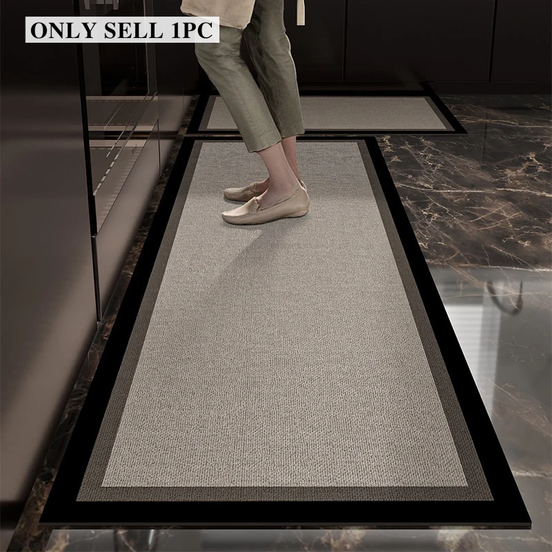 Kitchen Mat Long Anti-slip Stain-resistant Floor Mats Wear-resistant Loop Pile TPR Carpet Modern Minimalist Style Home Decor Rug