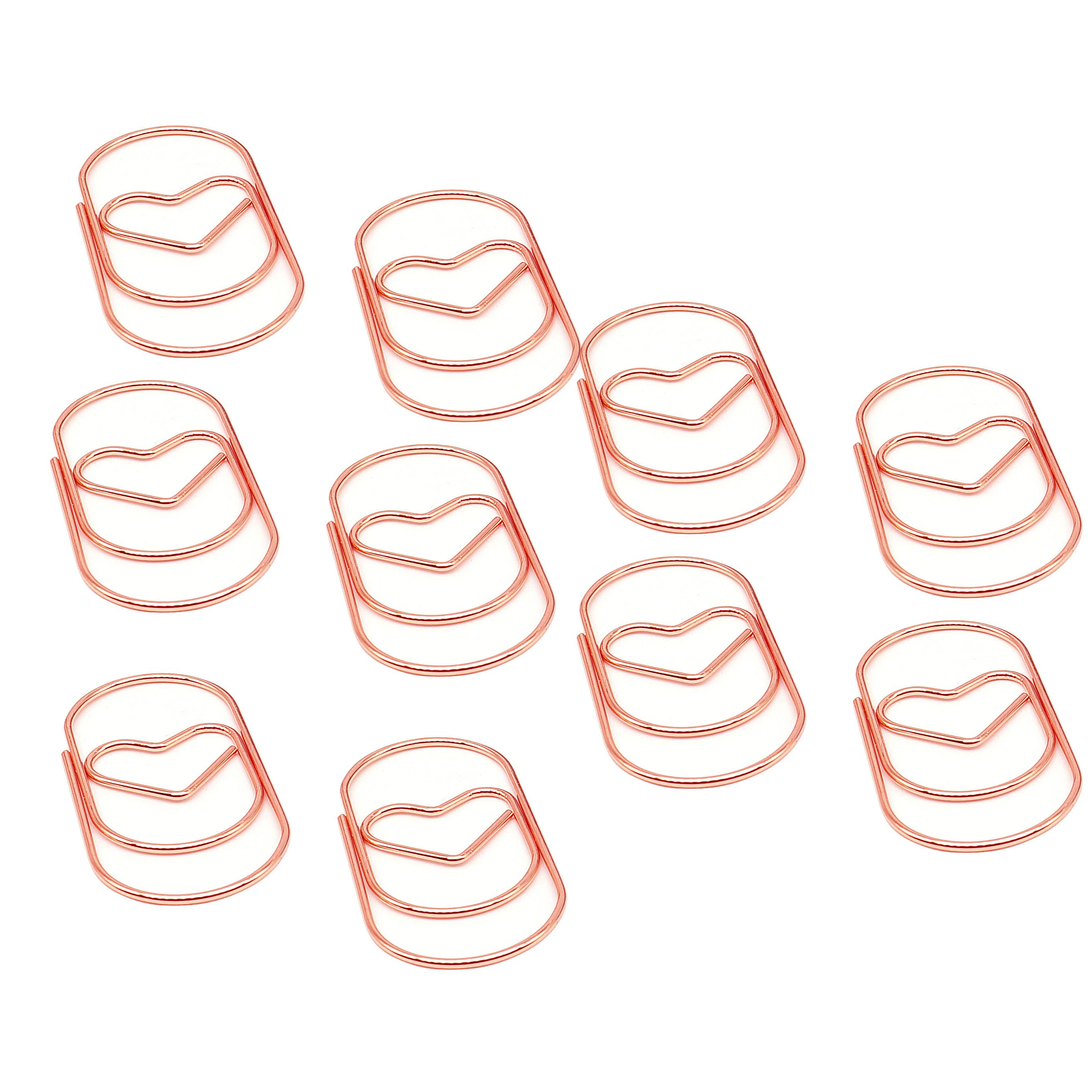 10 шт., зажимы для бумаги, в форме сердца