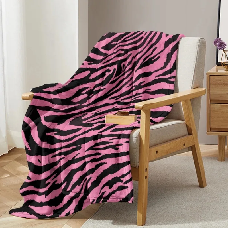 Coperta da tiro con stampa leopardata rosa pelle di Zebra coperte di peluche calde bambini adulti adolescenti per un soggiorno divano divano e letto