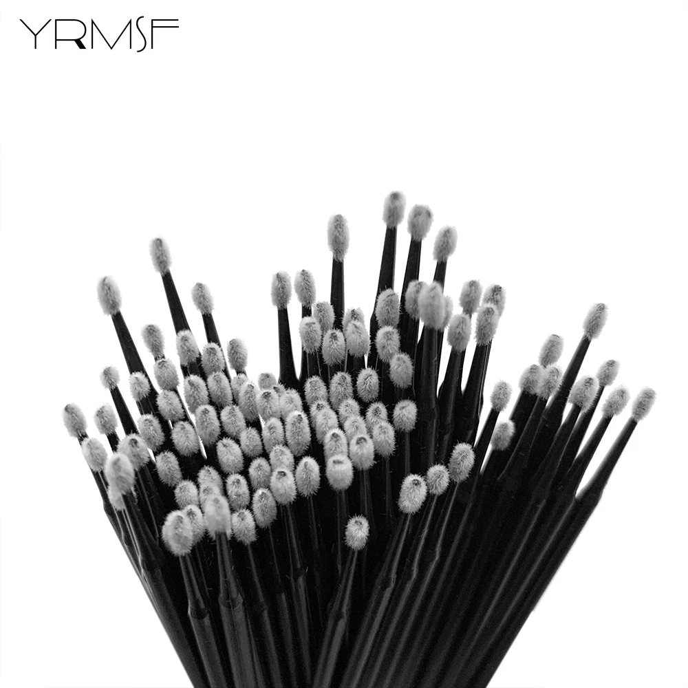 100PCS Slit Dust Removal Detail Brushes Eyeliner Makeup Removal Tools Micro Swabs 2mm Small Brush Tip Disposable Cosmetic Tools