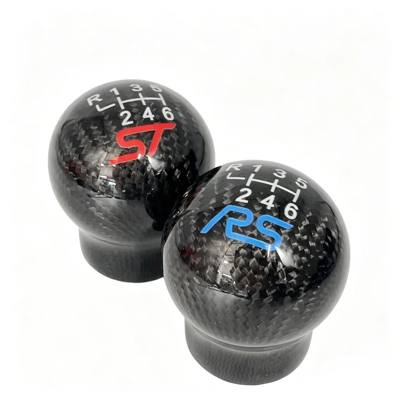 New 6 Speed Racing Carbon Fiber Gear Shift Knob For Ford Focus ST RS Fiesta Car Handball Aluminum Alloy view 3