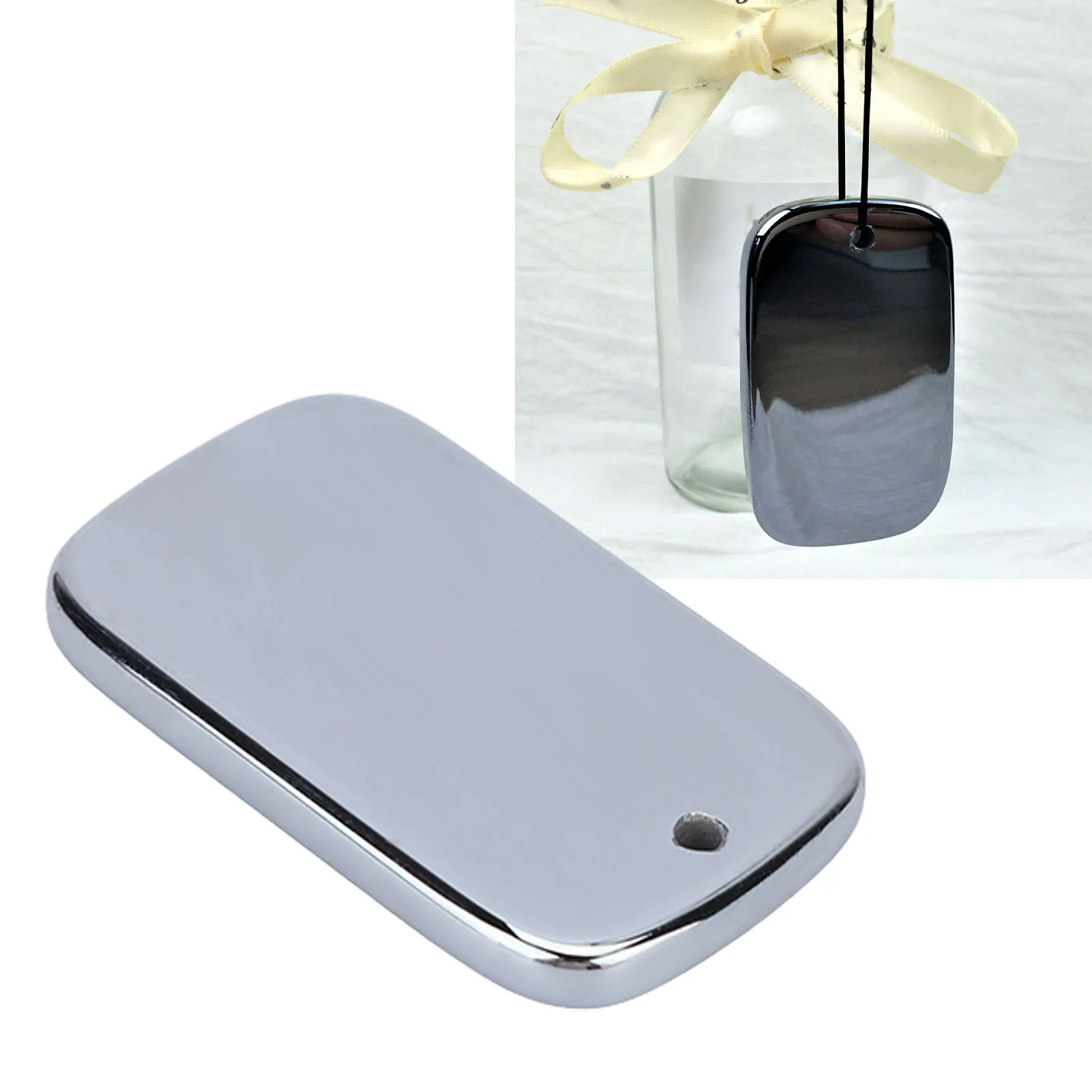 

Pendant Terahertz Necklace Pendant Smoothing Surfaces Rectangle Shaped Natural Stone Hanging Ornament with Hole