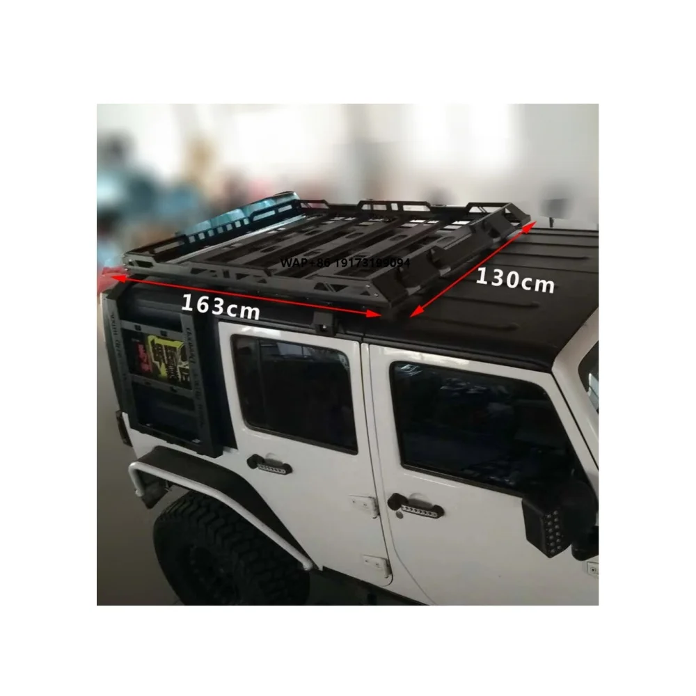 

Black Steel Roof Luggage Rack Top Bracket Holder Carrier for J-eep Wrangler JK 2007-2017 J376