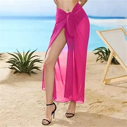 Summer Sexy Beach Skirt Women Beach Wear Chiffon Beach Wrap Skirt Towel Long Sarong Cover Up Sexy Bikini Scarf For Swimwear