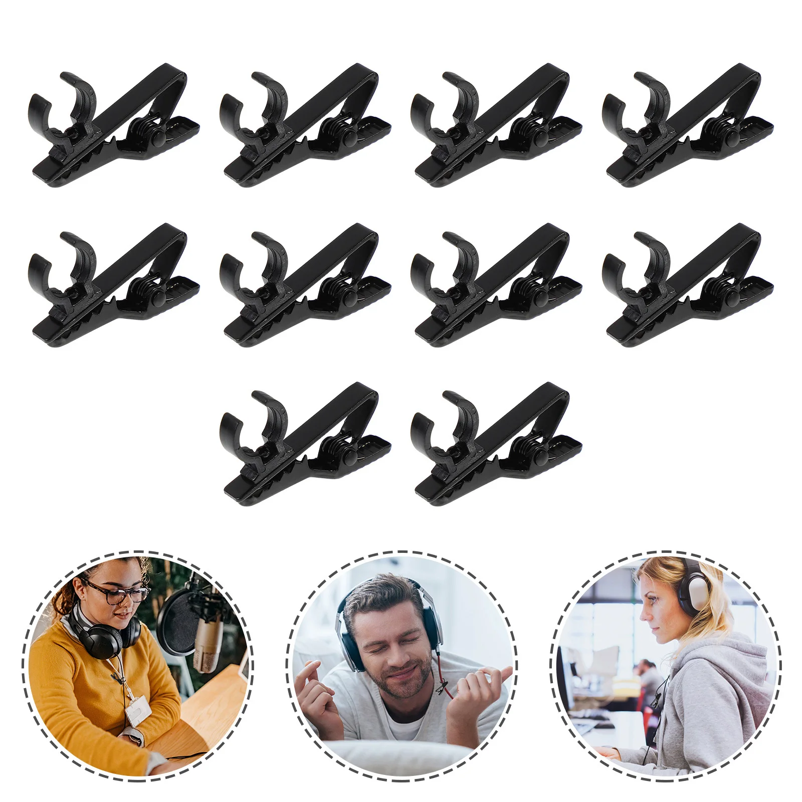 

10pcs Lavalier Microphone Clips Holders For Mic Mounting Lightweight Portable Use In Ktv Stage Performance Audio Accessory