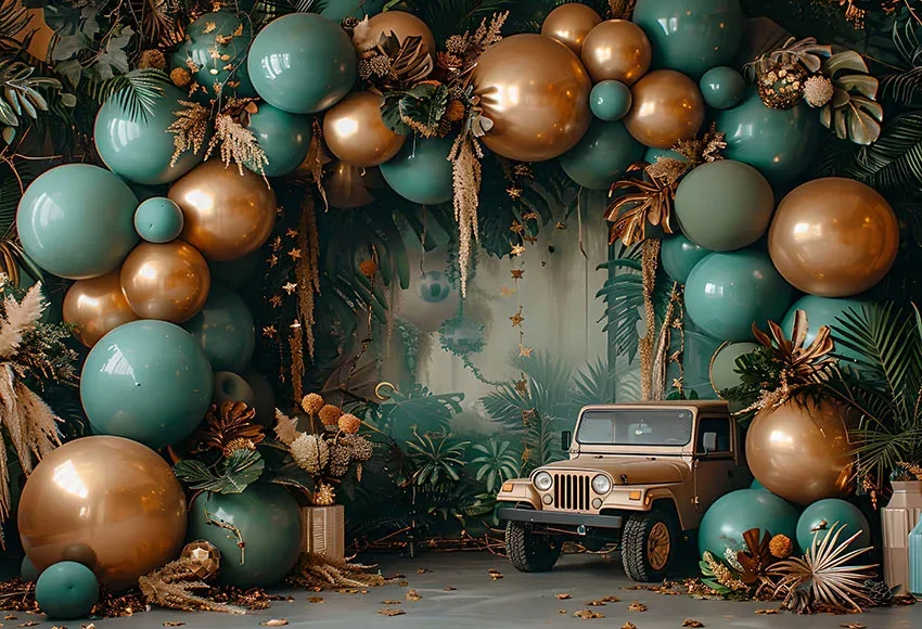 Mehofond الغابة سفاري بالون خلفية الوليد بيبي بوي حفلة عيد ميلاد التصوير خلفية الحيوان الأسد ديكور استوديو الصور