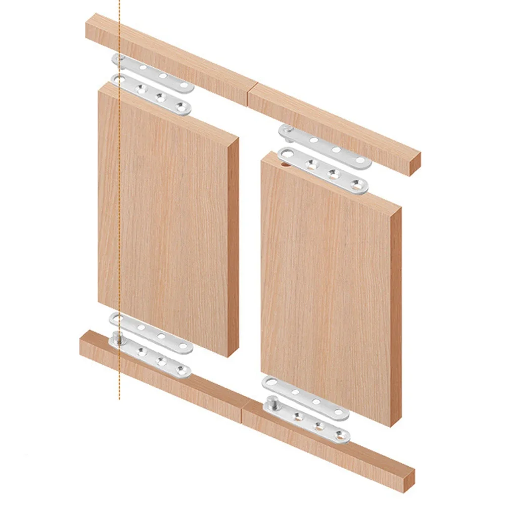 2pcs 360 Degree Rotatable Door Pivot Hinge 100mmx16mmx11mm Stainless Steel Home Improvement Building Hardware Doors Hinges