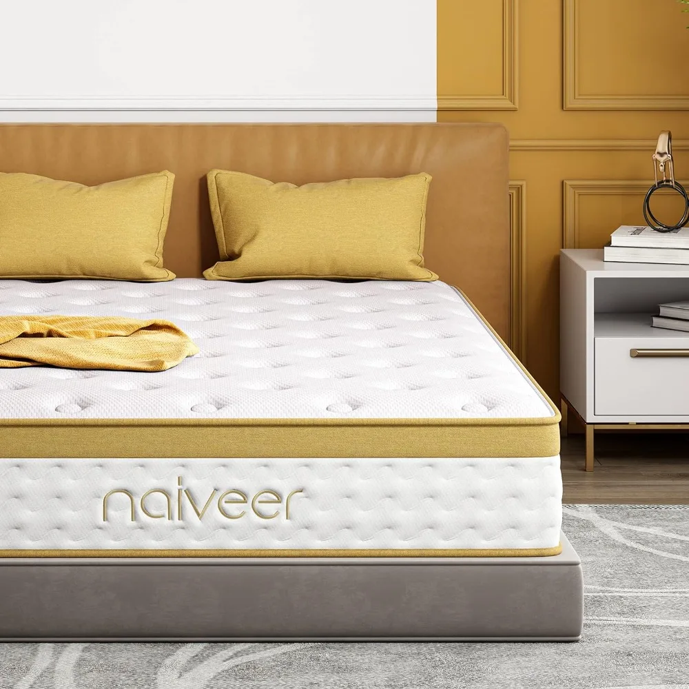 

10" Hybrid Queen Mattress in A Box with Pocket Spring Memory Foam for Cool Sleep and Stress Relief