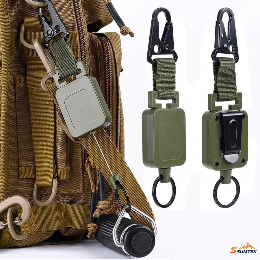 

Heavy Duty Retractable Keychain Carabiner Keychains Retractable Badge Holders steel Wire Rope Chain,Multi-purpose ToolS