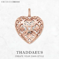 Pendant Rose Gold Heart Locket Brand New Spring 925 Sterling Silver Romantic Jewelry Europe Accessorie Gift For Woman
