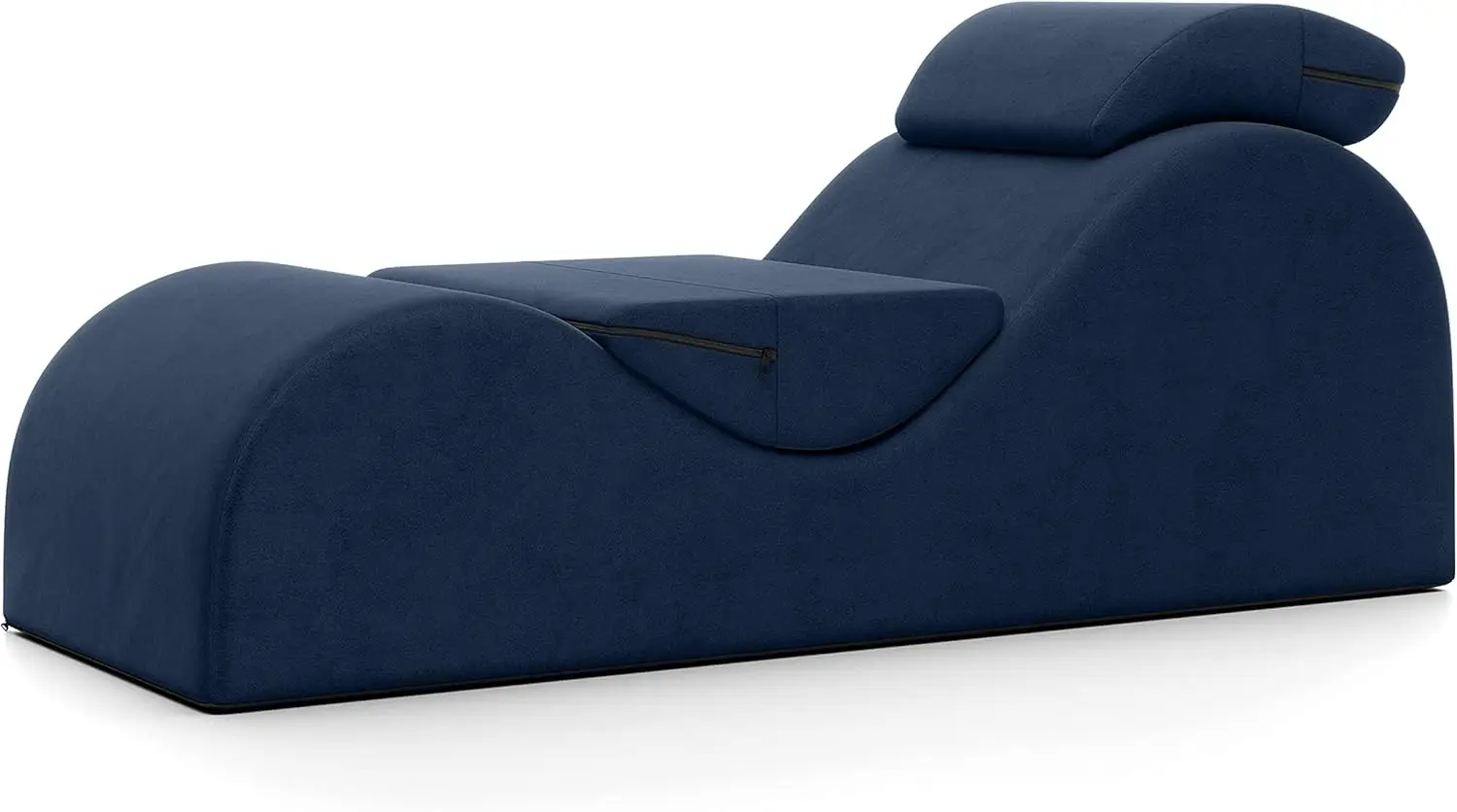 Lounger Chaise Lounge Chair for Yoga Exercise Massage High Density Foam Dark Blue Sturdy and Wide Design 64