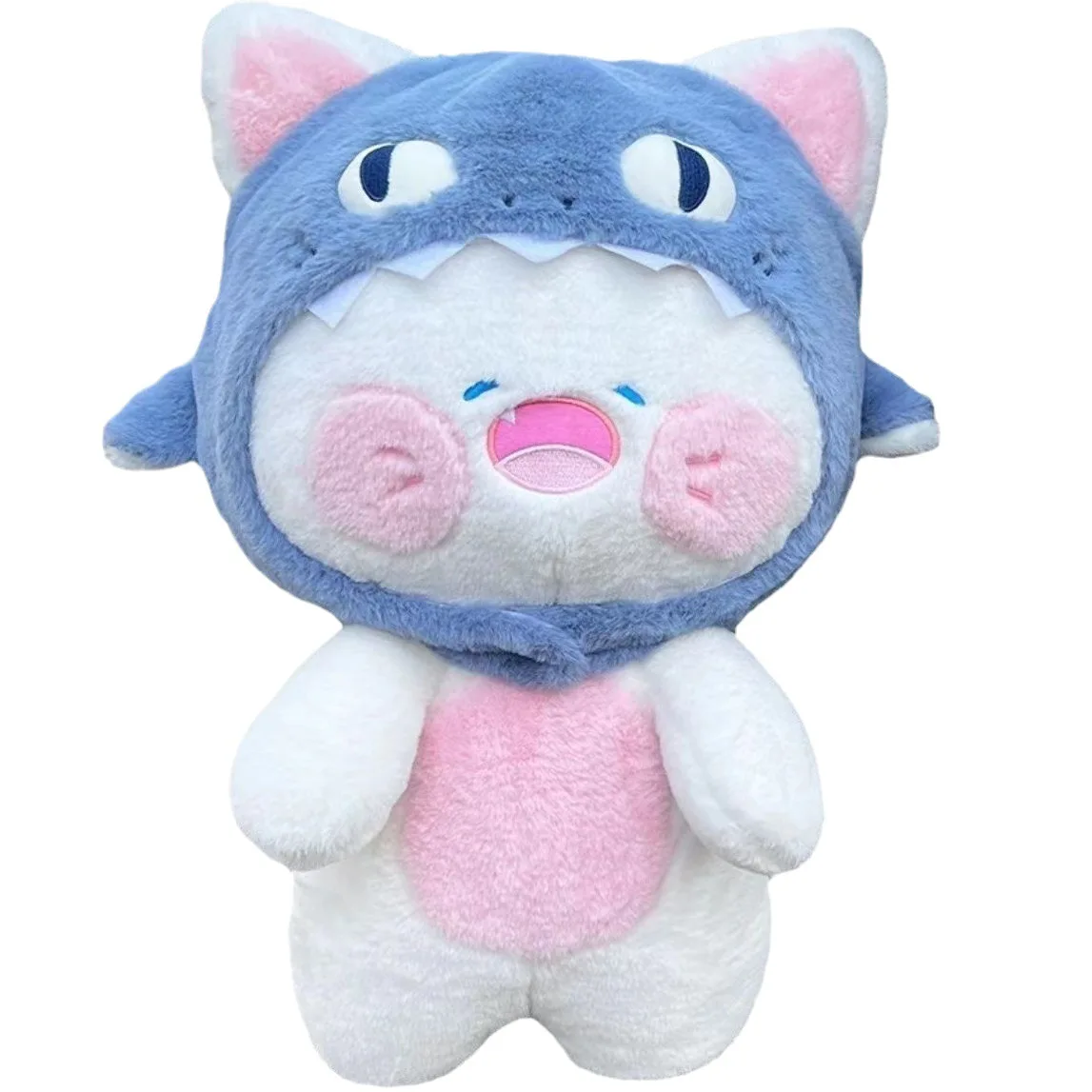 New Creative Shark Cat Plush Doll Cute Stuffed Animals Dudu Cat Plushies Toy for Detachable Hat Anime Soft Kids Babys Toys Gifts