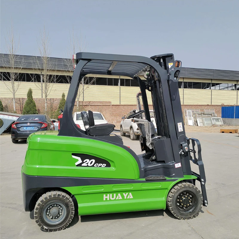 60V Battery Electric Forklift 2 tons Four-wheel  Ride-On Hydraulic Stacker Mini Forklift Electric