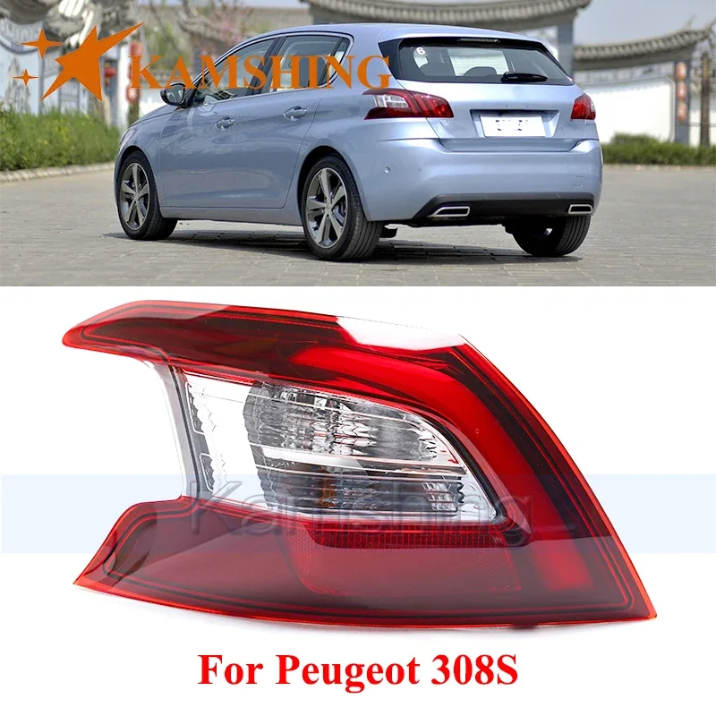 CAPQX Rear Bumper Taillight For Peugeot 308S Outer Taillamp Tail Light Rear Brake Light Backup Lamp Reversing Light