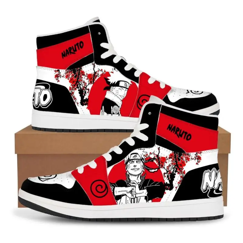 Naruto Anime Akatsuki High-Tops Sneakers Casual Shoes Basketball Shoes Cartoon Printing Comfortable Flat Shoes Men Birthday Gift