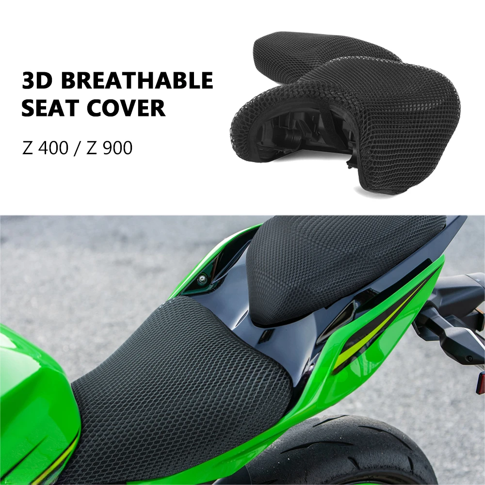 Motorcycle Accessories Anti-Slip 3D Mesh Fabric Seat Cover Breathable Waterproof Cushion for Kawasaki Ninja 400 Z400 Z900 Z 900