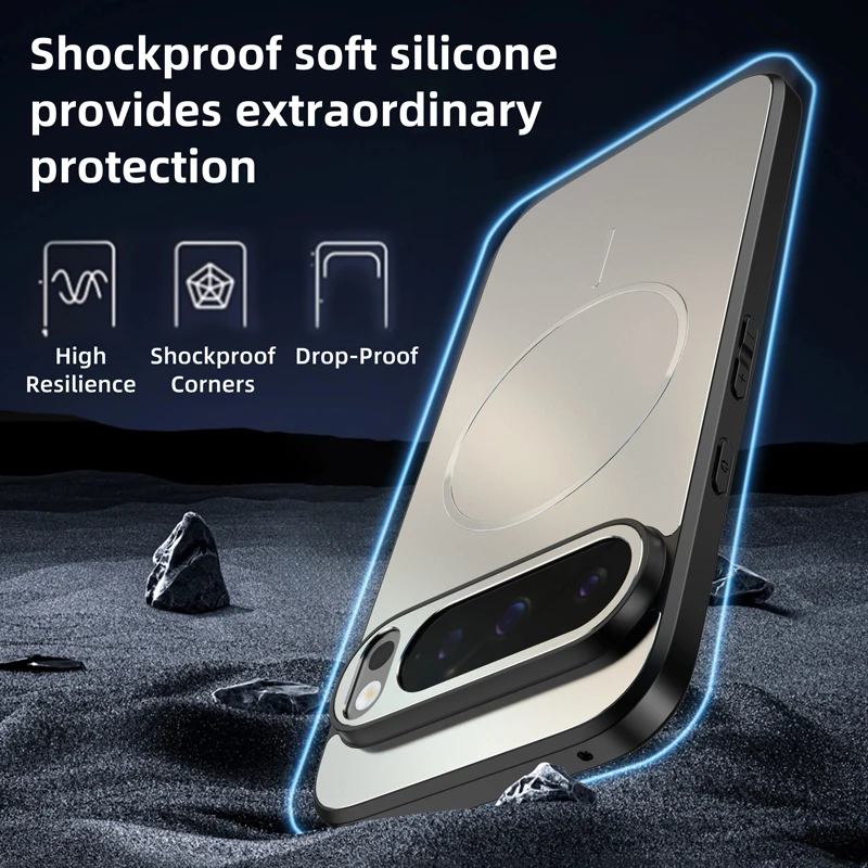 Luxury Original Matte Non-slip Magnetic Phone Case For Google Pixel 10 9 Pro XL 9A For Magsafe Wireless Charging Frosted Cover