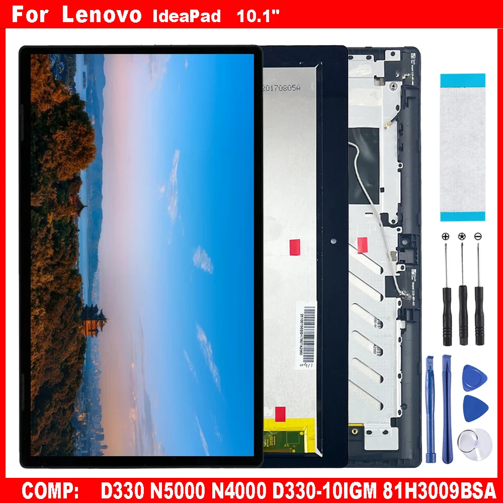 

AAA For Lenovo IdeaPad D330 N5000 N4000 D330-10IGM 81H3009BSA LCD Display Touch Screen Digitizer Assembly Replacement