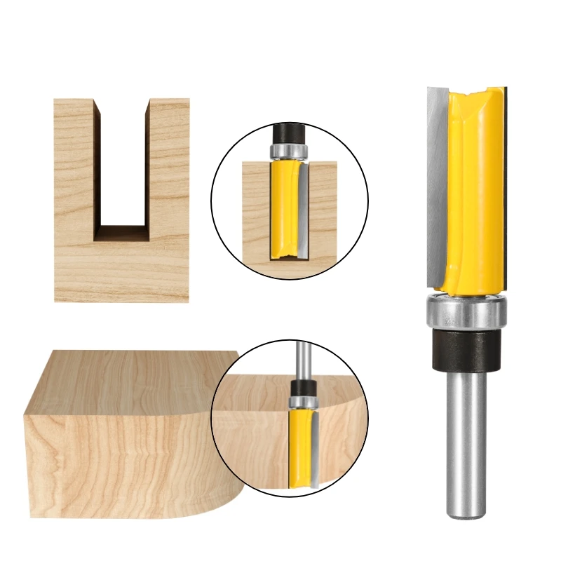 YUSUN 8MM Shank D16 Pattern Bit Router Bit Woodworking Milling Cutter For Wood Bit Face Mill Carbide Cutter End Mill