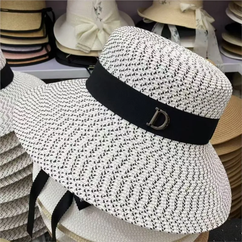 Hepburn style wide-brimmed summer outing hat and shade fisherman for women