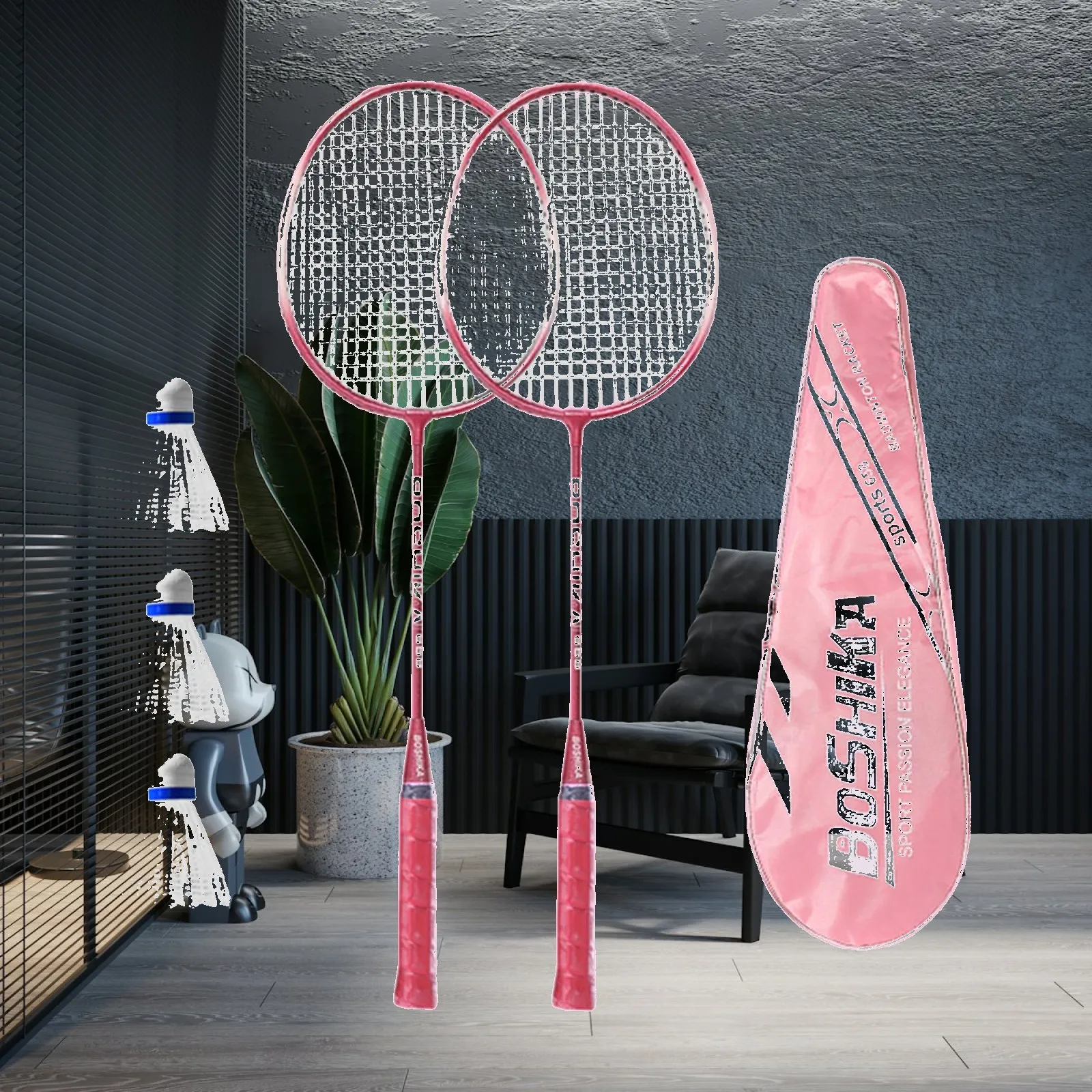 conjunto-de-raquetes-de-badminton-2-pecas-acessorio-de-badminton-brinquedos-interativos-para-2-jogadores-para-ambientes-internos-e-externos-praia-quintal-jogo-exercicio