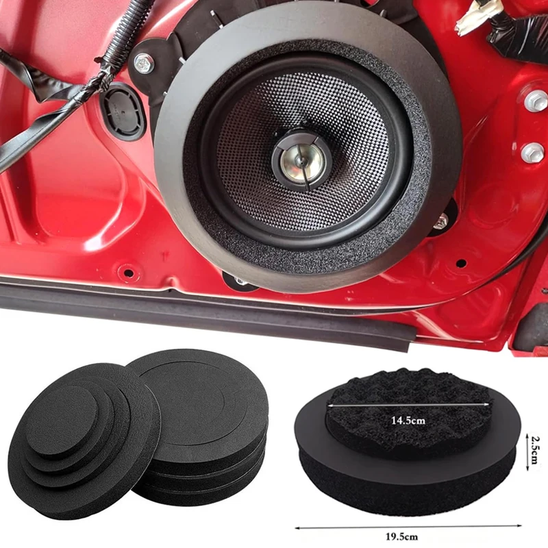 1PCS HOT 4/5/6.5 Inch Car Speaker Ring Bass Door Trim Sound Insulation Cotton Audio Speaker Sound Self Adhesive Insulation Ring
