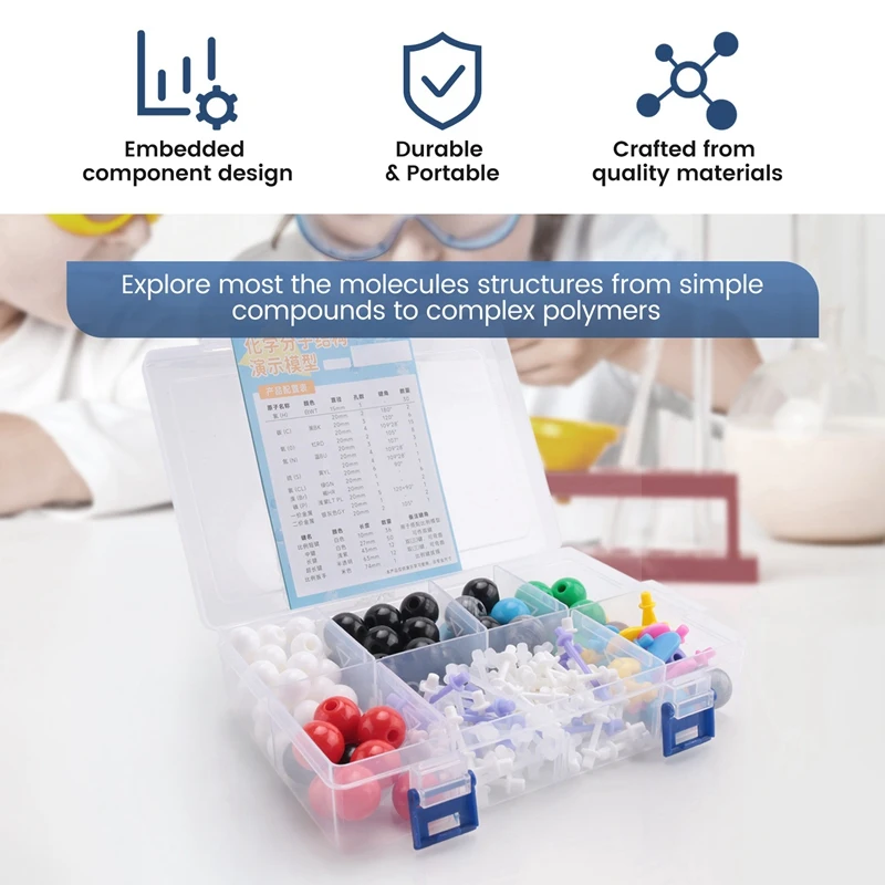 Moleculaire Modelkit, Set Organische Moleculaire Chemie, Atoommodelkit Voor Lessen, Bouwpakket Voor Structuren