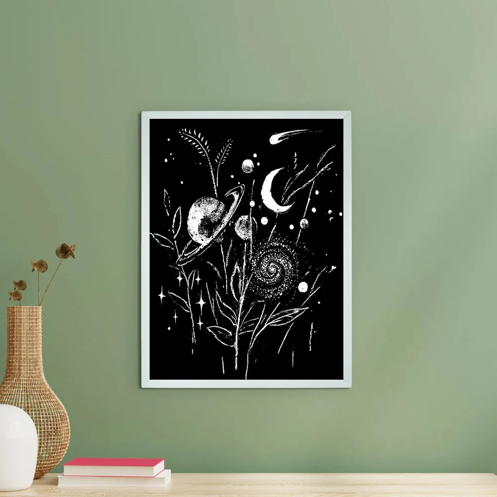 السماوية قماش جدار الفن غالاكسي طباعة الفضاء ديكور سديم اللوحة علم الفلك المشارك ديكور غرفة نوم ديكور المنزل الحديث الفني Gif #6