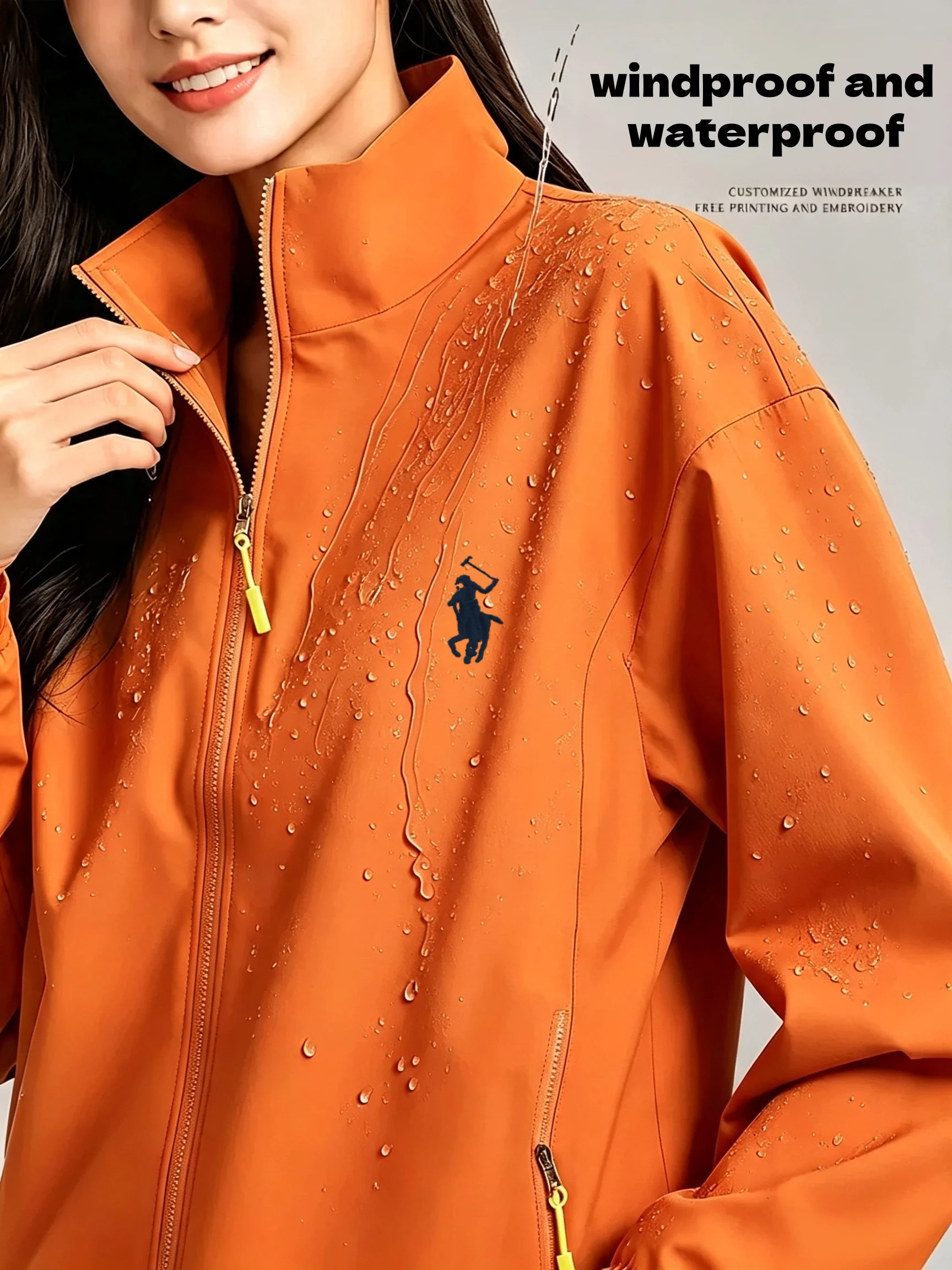 2026new high-end brand men's women's long sleeve zipper jacket autumn fashion exquisite Embroidery waterproof wear-resistant top