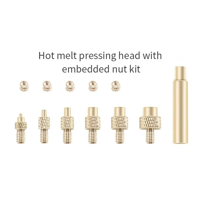 DTB9 Heat Insertion Tool for 3D Printer Soldering Iron M6 Brass Thread Embedded Kit Iron Tip Heat Insert Nut 50pcs